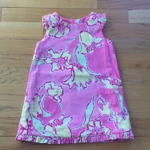 Lilly Pulitzer girls sz 2 shift dress, pink/yellow